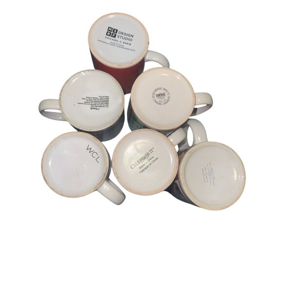 Set Of 6 Vintage Christmas Holiday Mugs - Picture 2 of 16